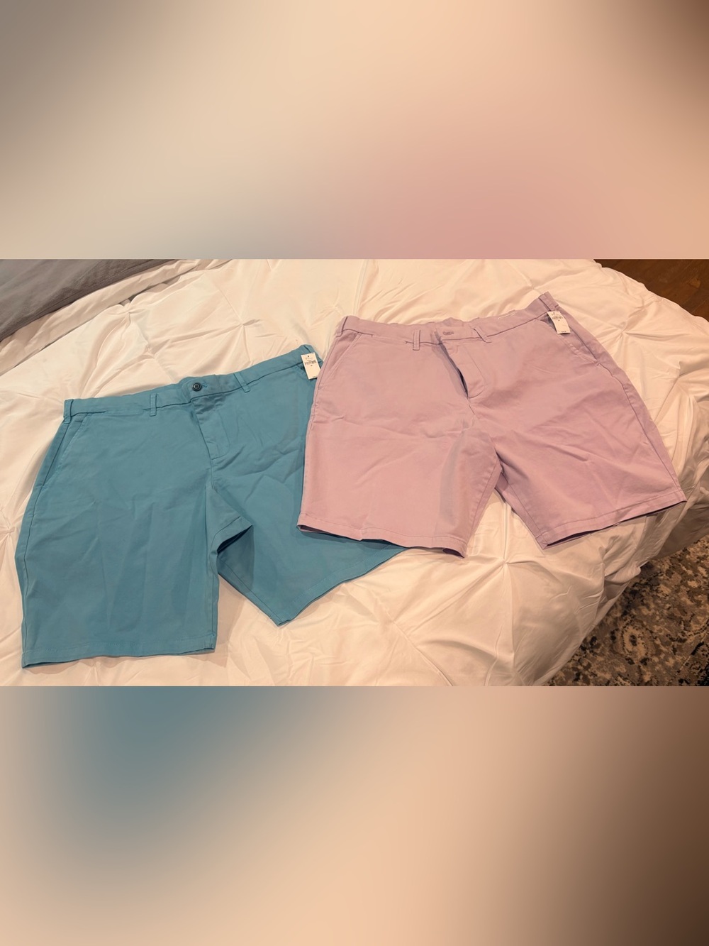 Men's GAP Cotton Blend Chino Shorts in marine Blue and Lavender NWT size 38